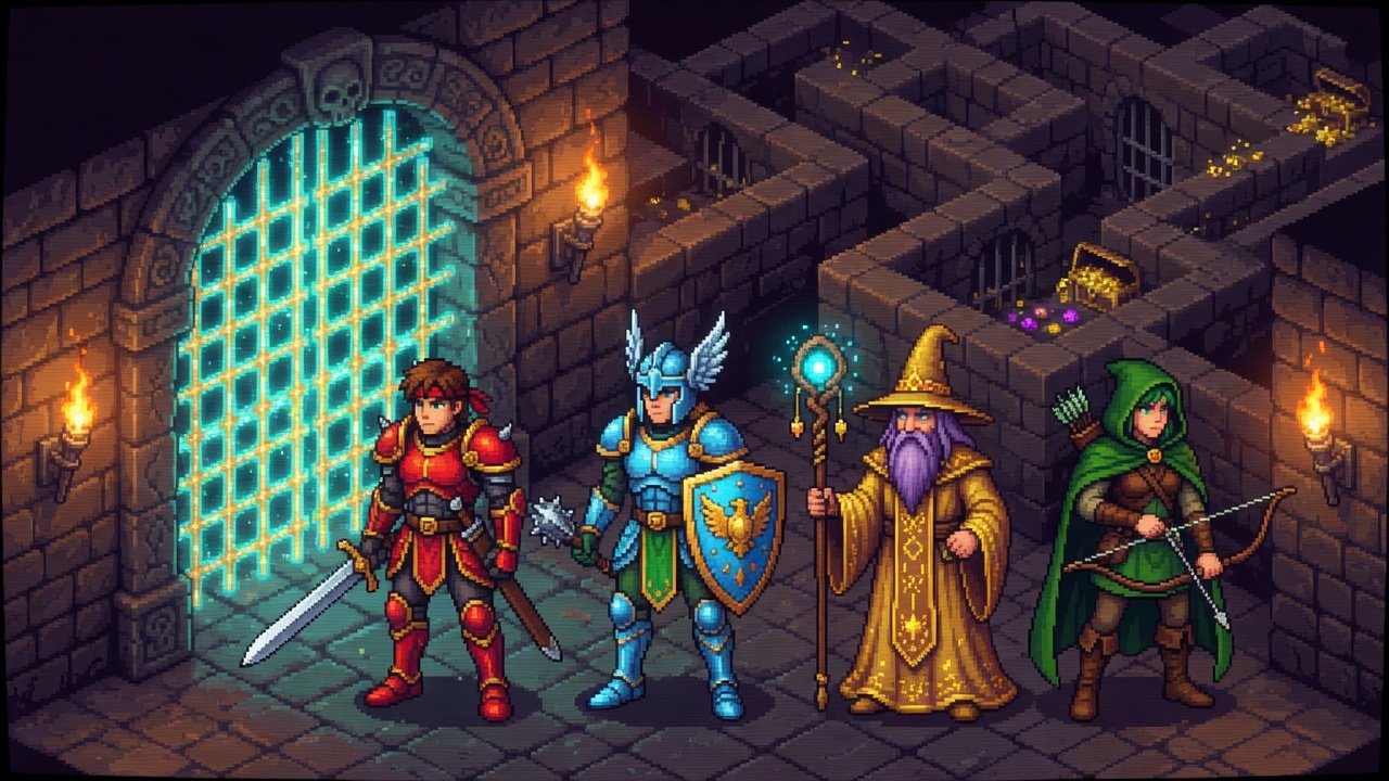 Lattice Crypt dungeon gate key art